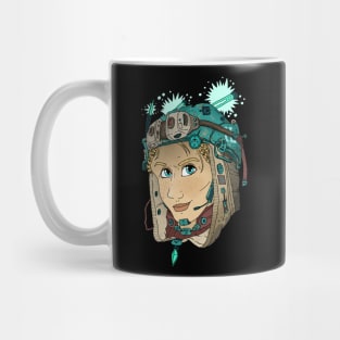 girl with sci fi helmet. israel. Mug